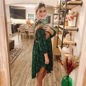 Free People Moon Child Green Tunic/ dress